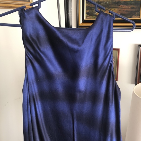 Stills Blue Silk Cowl Neck Bubble Hem Dress - Picture 10 of 10